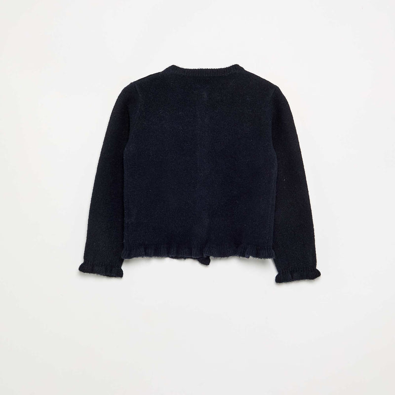 Gilet avec finitions froncées – Bleu – Kiabi Maroc