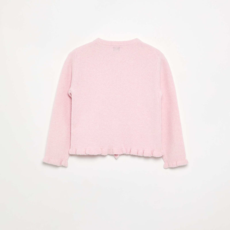 Gilet avec finitions froncées – Rose – Kiabi Maroc