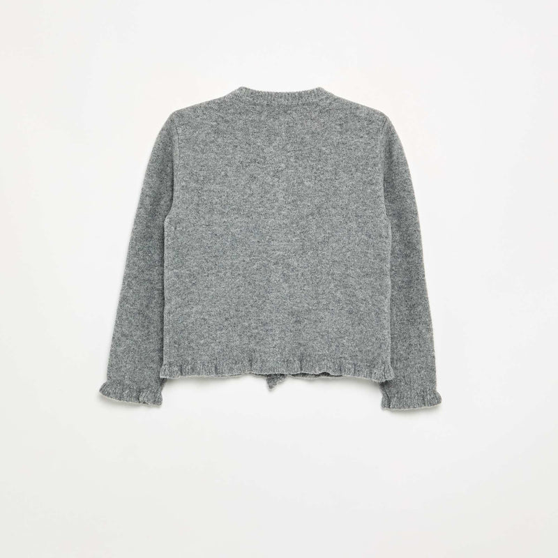 Gilet avec finitions froncées – Gris – Kiabi Maroc