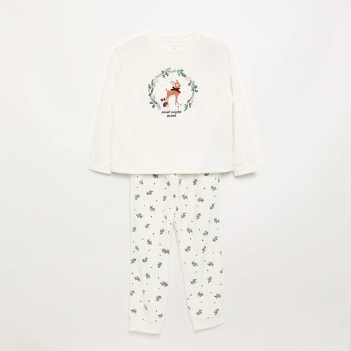 Haut de pyjama et bas de pyjama blanc