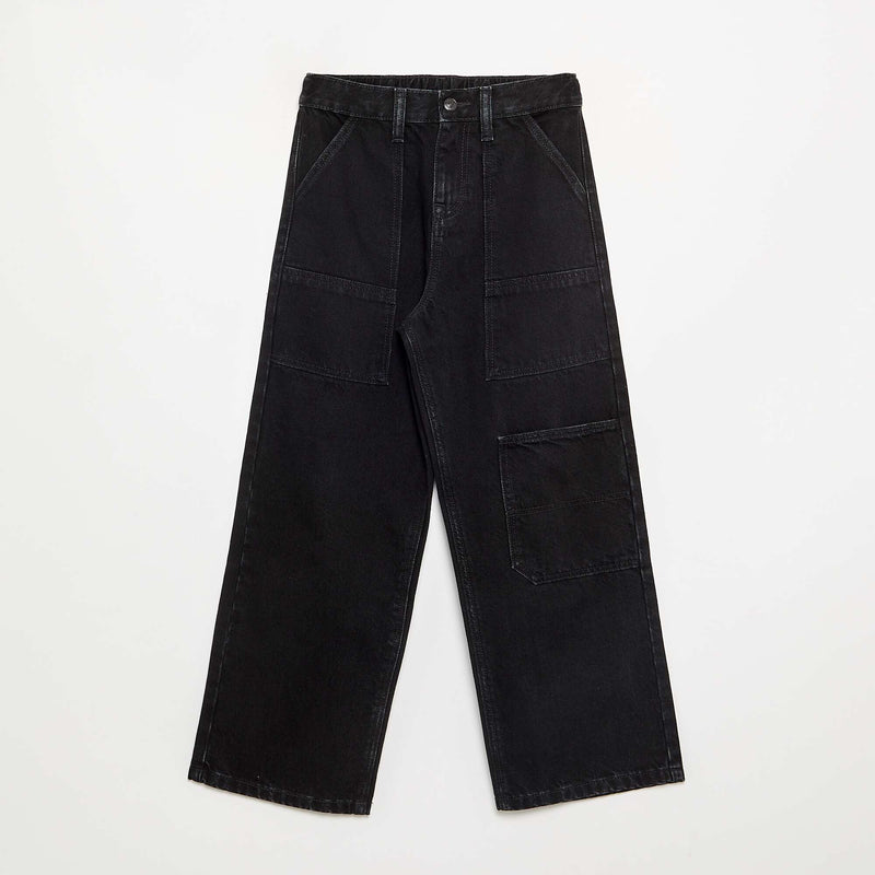 Pantalon denim baggy – Gris – Kiabi Maroc