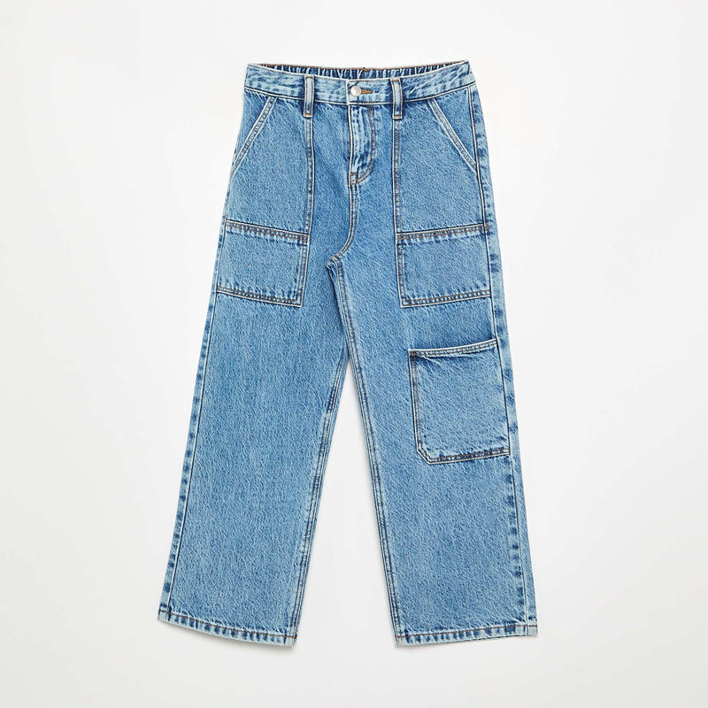 Pantalon denim baggy – Bleu – Kiabi Maroc