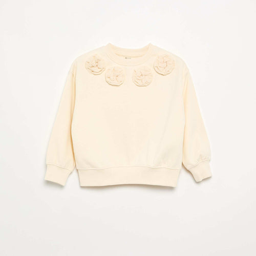 Sweat avec animations 'fleurs' en 3 dimensions