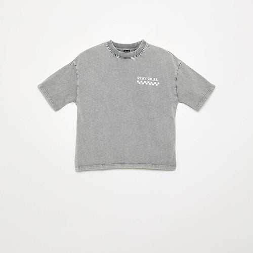 T-shirt brodé et imprimé à manches courtes