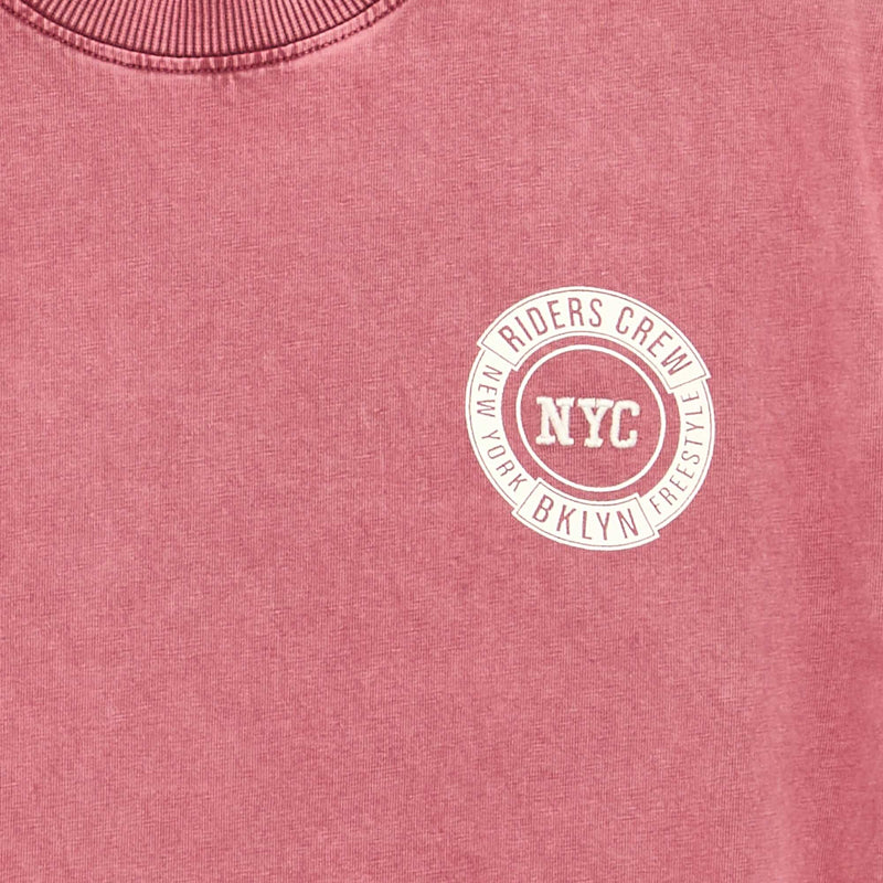 T-shirt brodé et imprimé à manches courtes