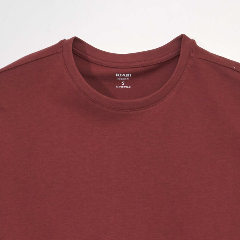 T-shirt droit en jersey uni