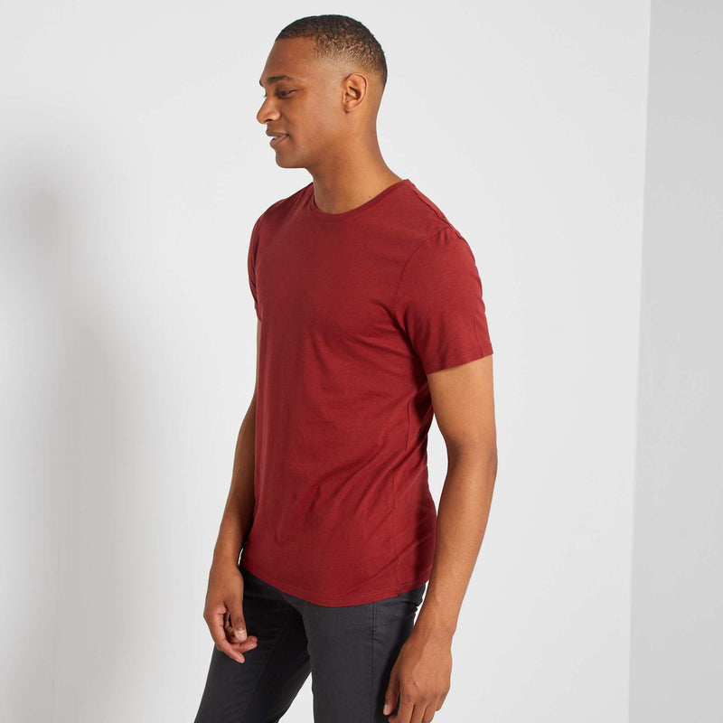 T-shirt droit en jersey uni