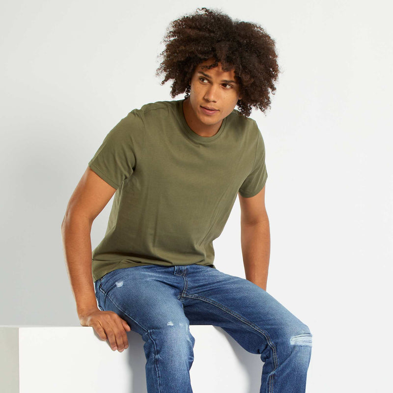 T-shirt droit en jersey uni
