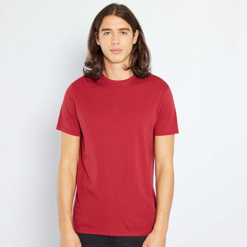 T-shirt droit en jersey uni