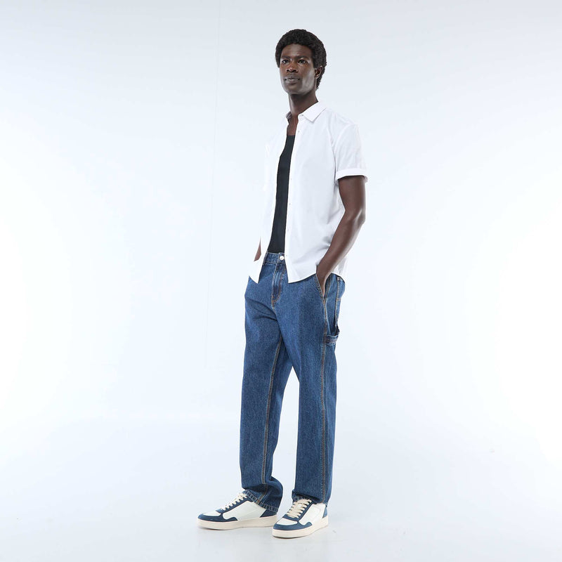 Chemise droite à manches courtes