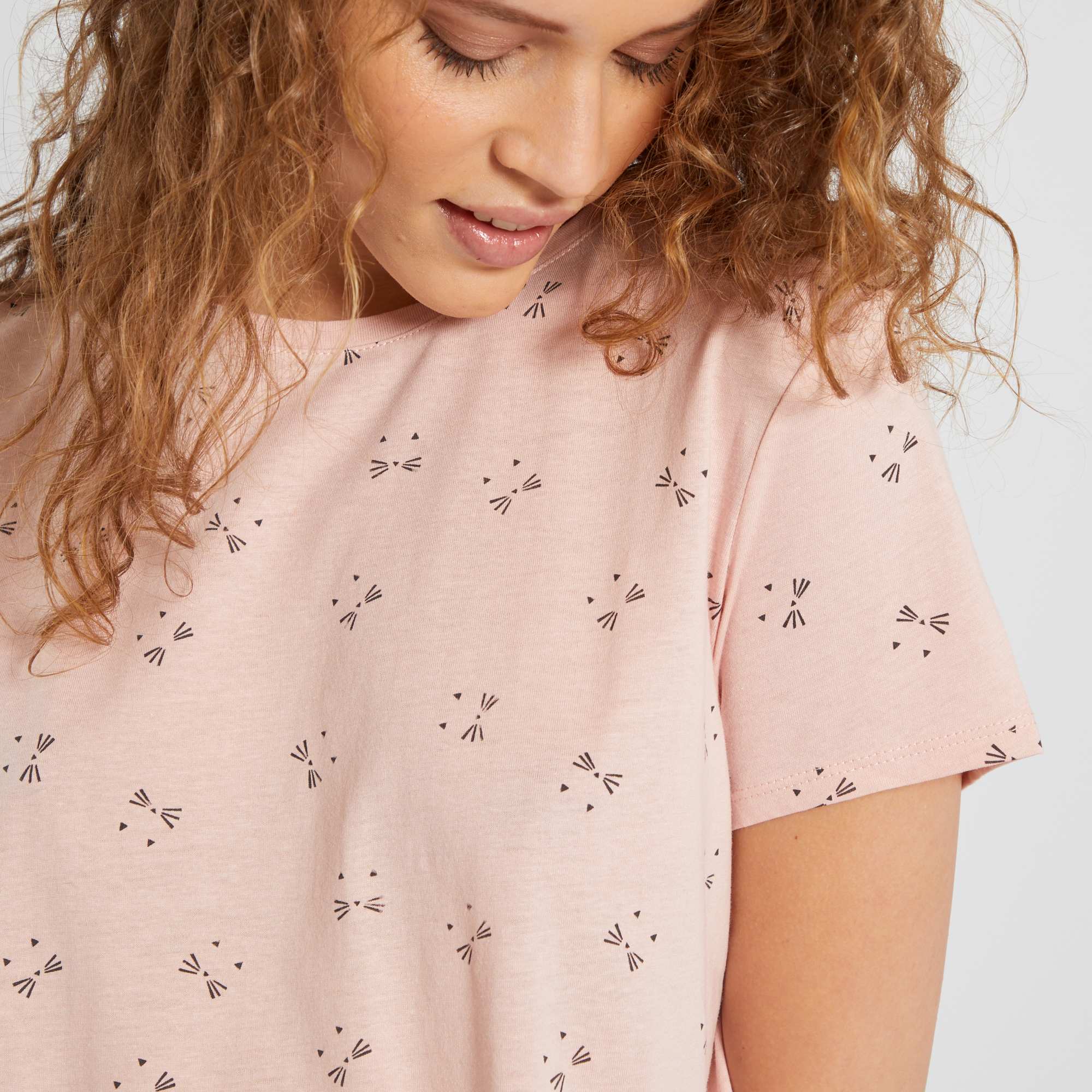Chemise de nuit imprimé message