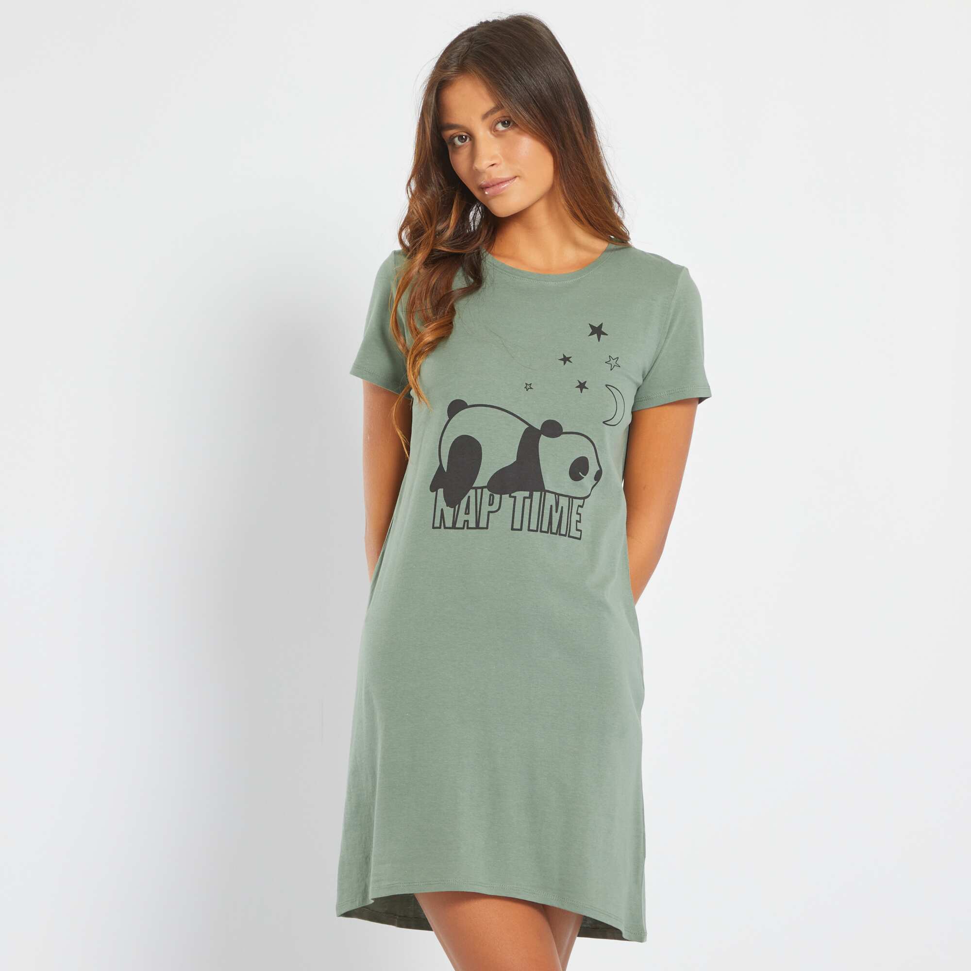 Chemise de nuit imprimé message