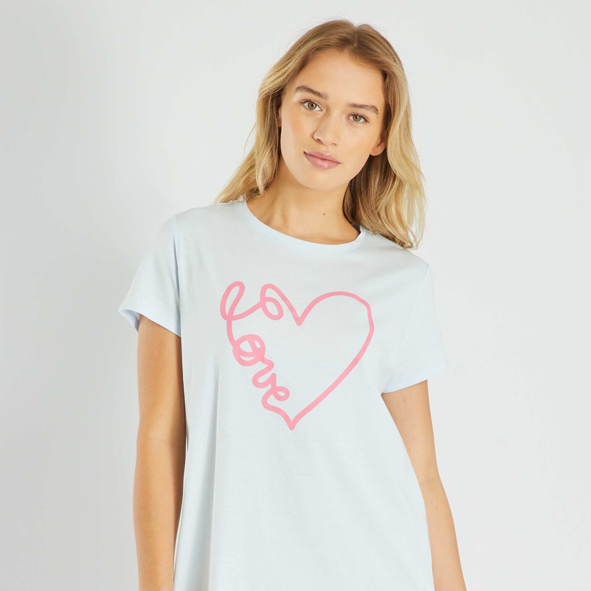 Chemise de nuit imprimé message