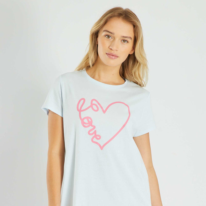 Chemise de nuit imprimé message