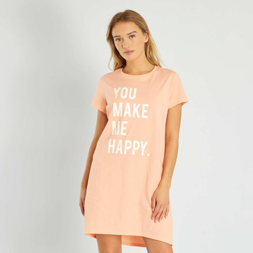 Chemise de nuit imprimé message