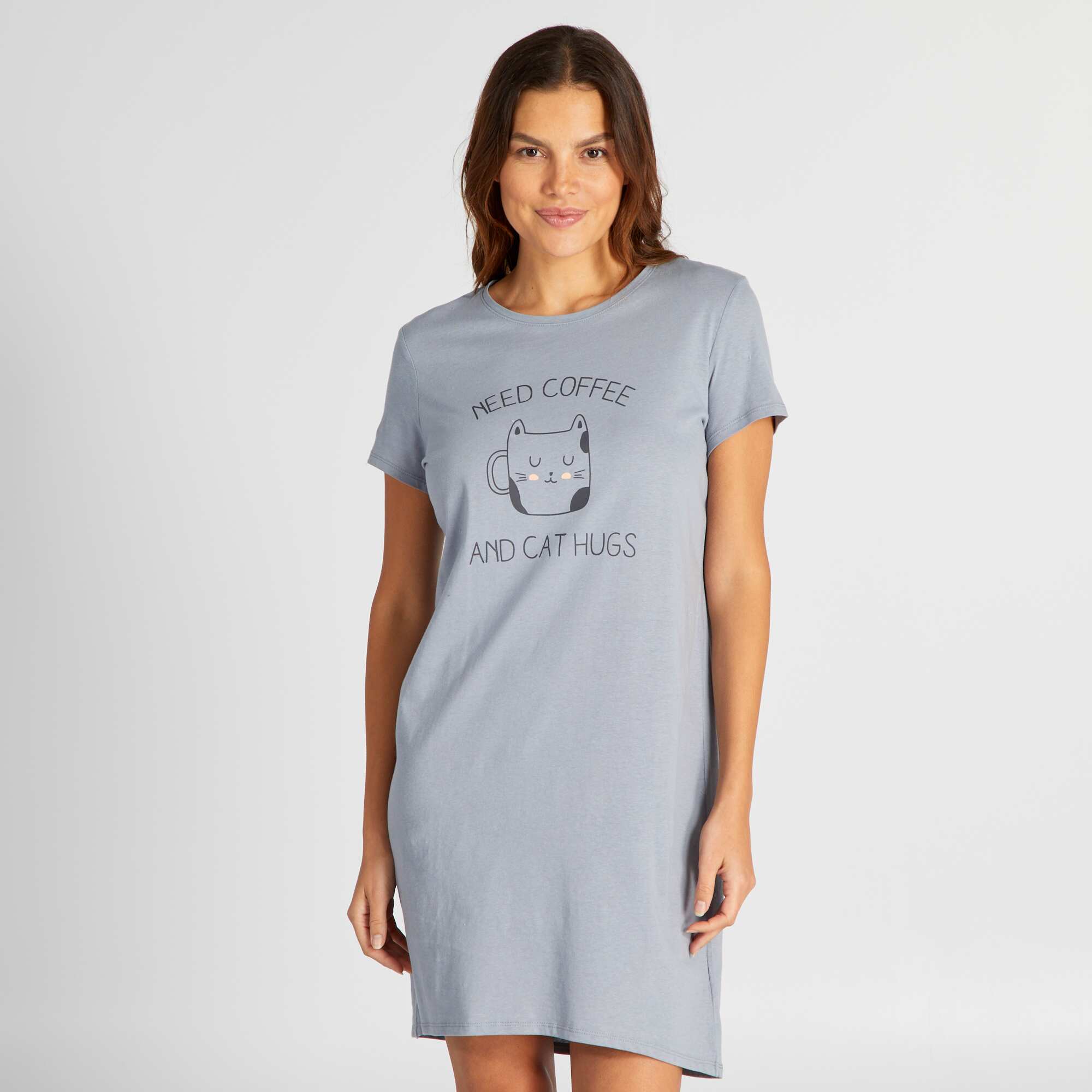 Chemise de nuit imprimé message
