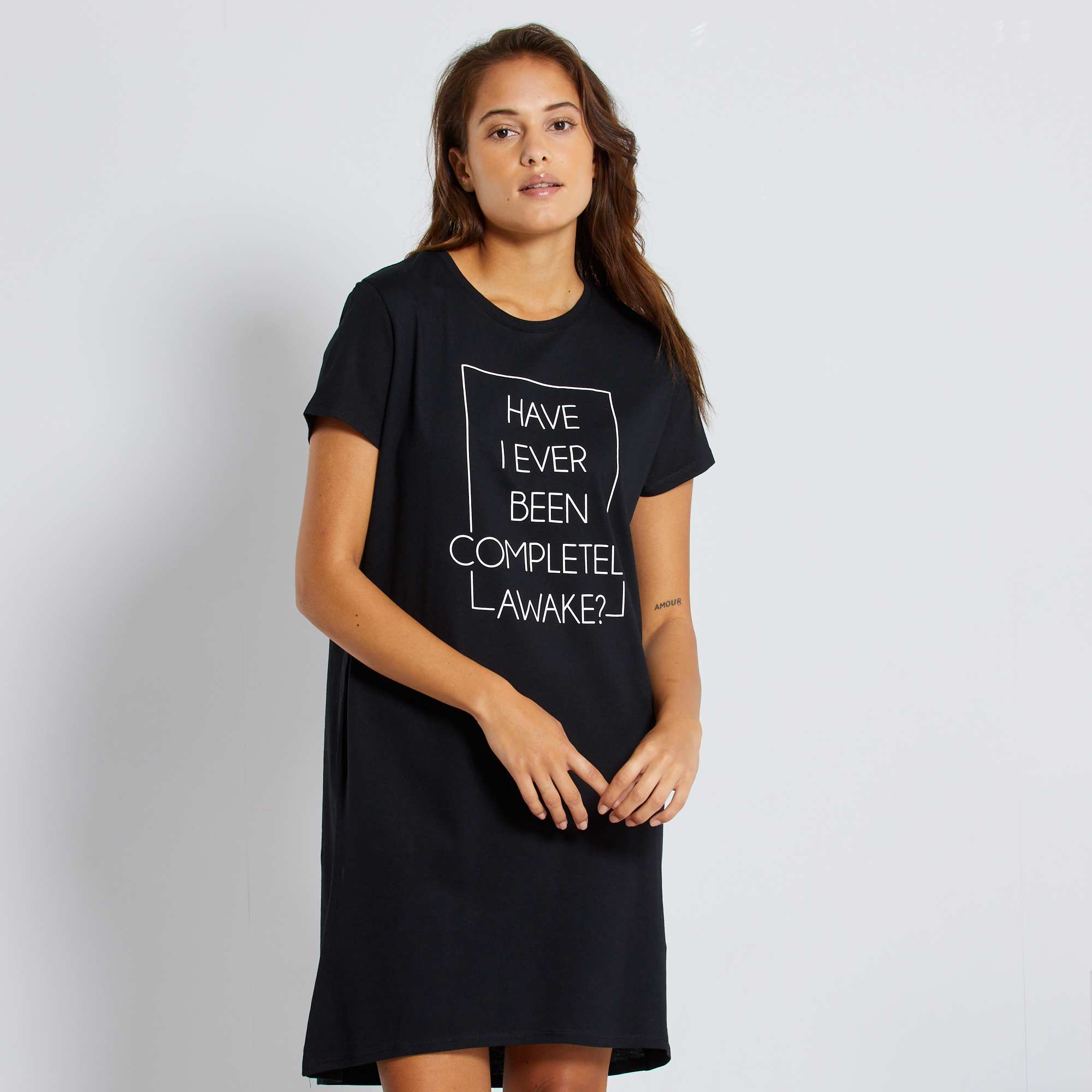 Chemise de nuit imprimé message