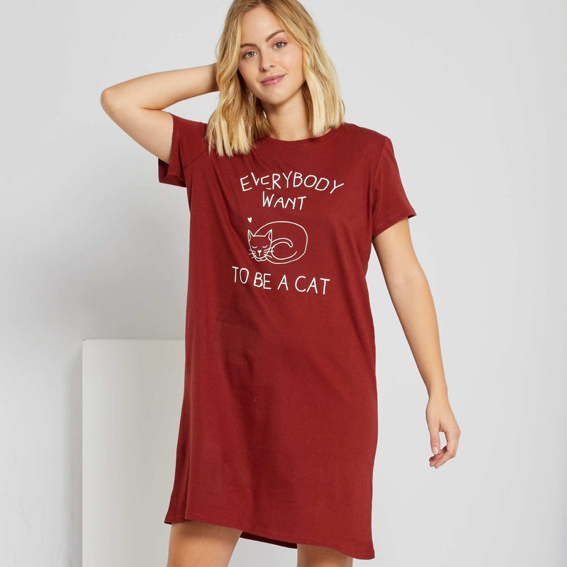 Chemise de nuit imprimé message