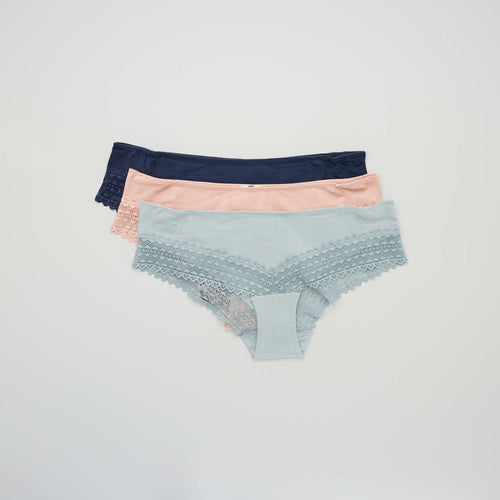 Lot de 3 shorty avec dentelle