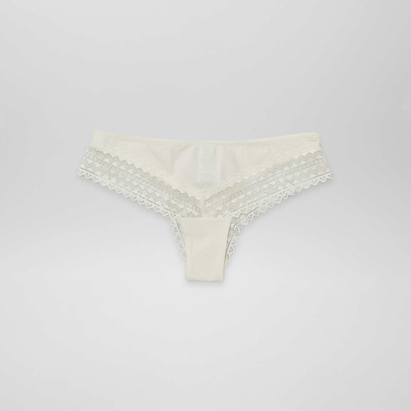 Lot de 3 tangas coton et dentelle