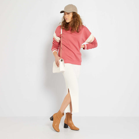 Sweat 'color-block' col rond