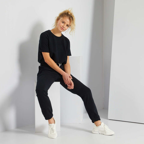 T-shirt cropped en molleton