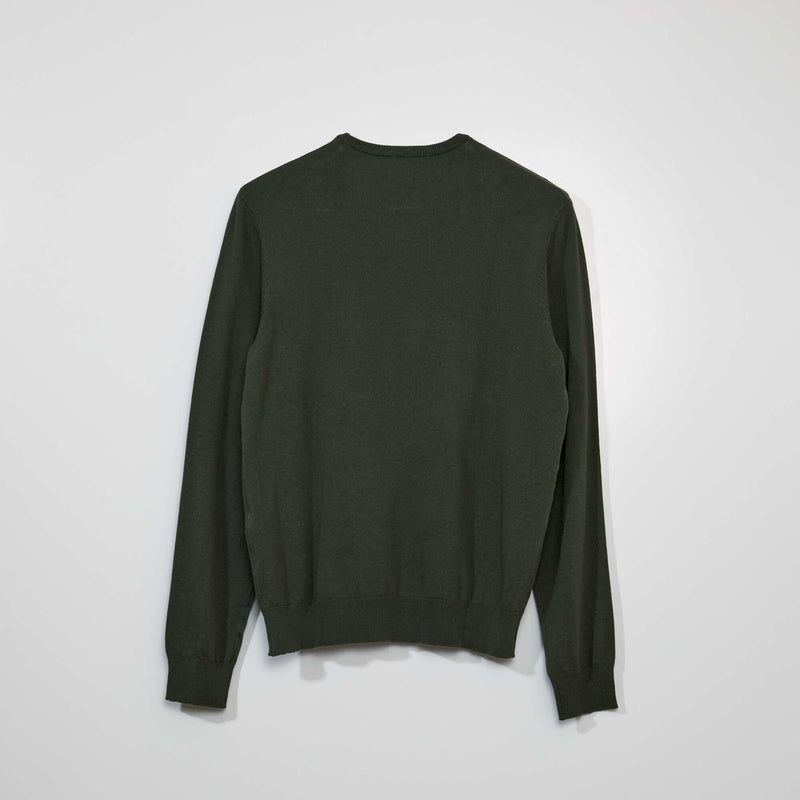 Pull uni à col rond