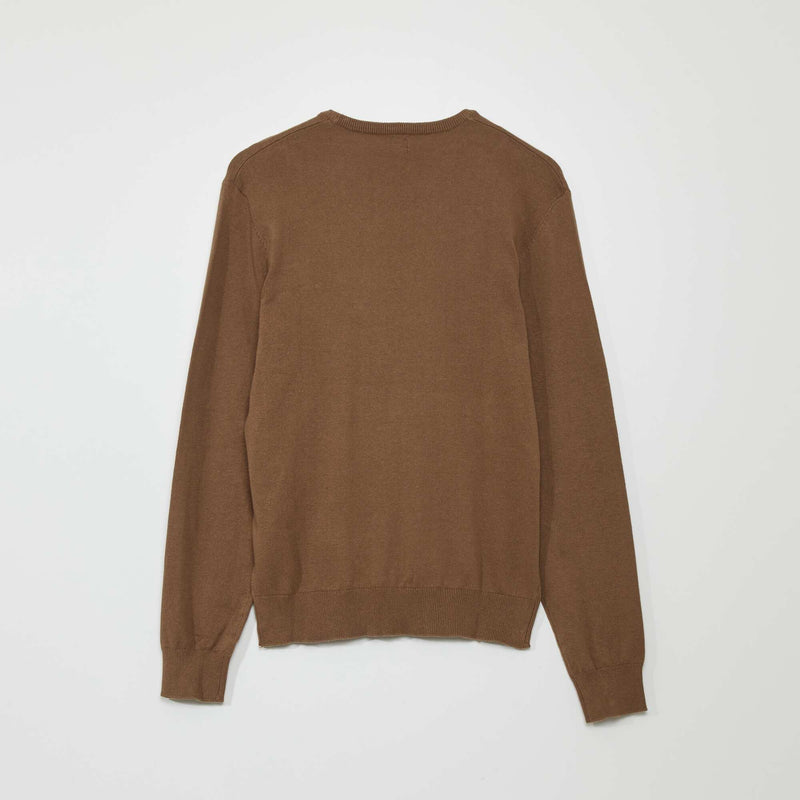 Pull uni à col rond