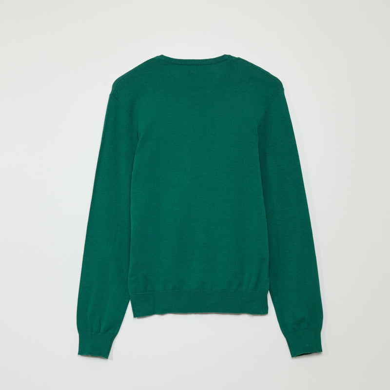 Pull uni à col rond