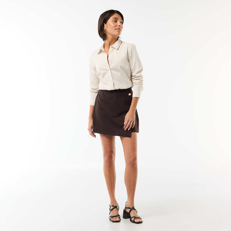 Chemise fittée col italien