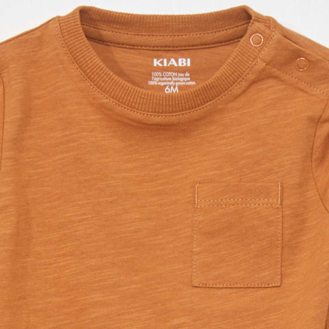 T-shirt à col rond avec poche