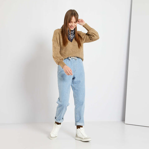 Pull en maille avec col cheminé