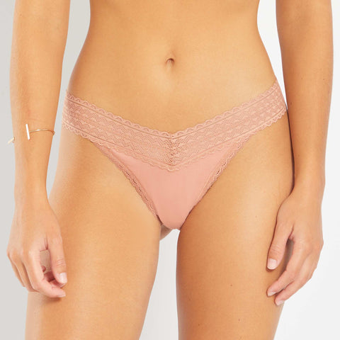 Lot de 3 strings coton et dentelle