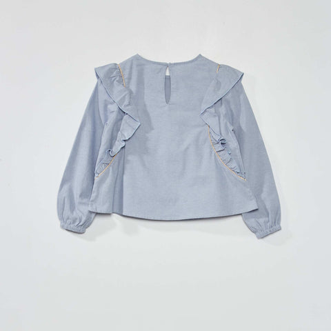 Blouse volantée à col rond