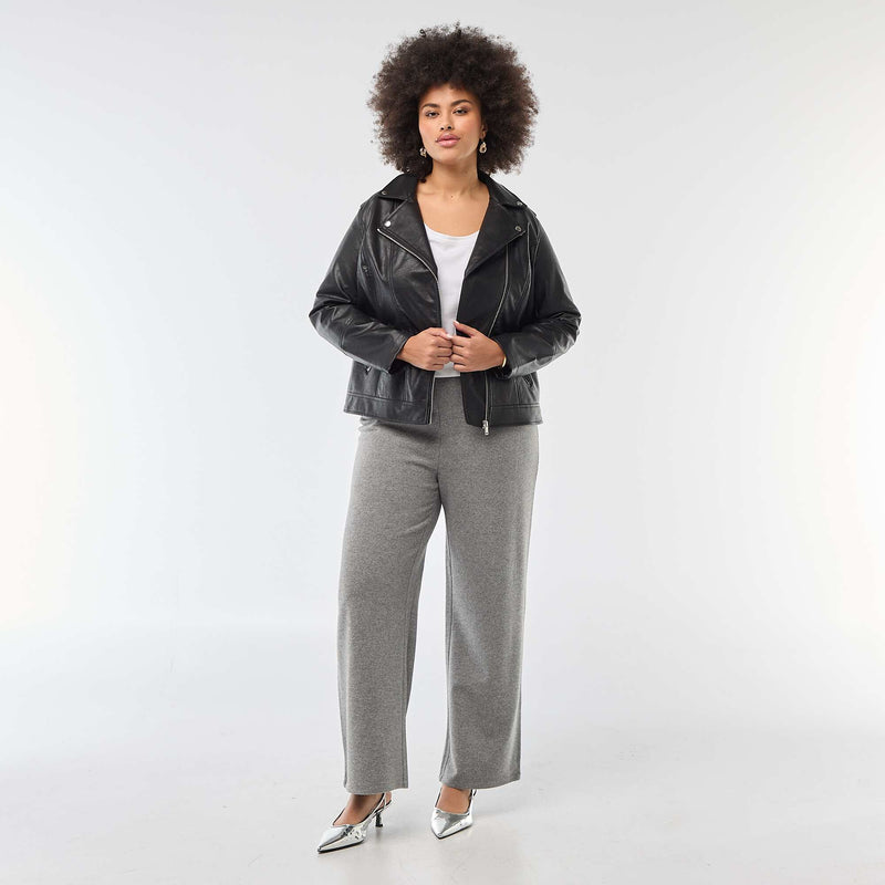 Blouson en simili avec col cranté