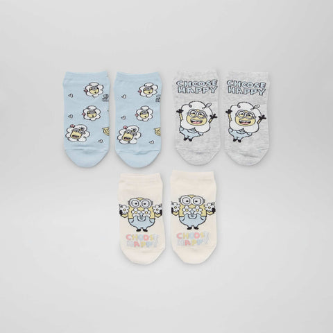 Socquettes 'Minions' - Lot de 3